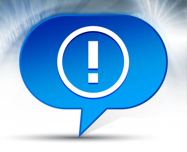 感嘆符アイコン青いバブルの背景 - exclamation point alertness error message symbol点のイラスト素材／クリップアート素材／マンガ素材／アイコン素材