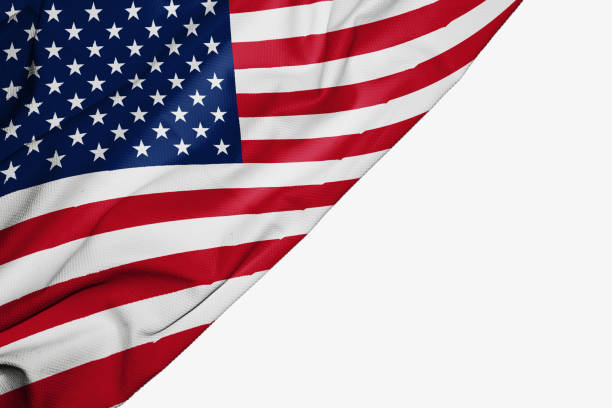 istock American flag of fabric with copyspace for your text on white background 1145963222