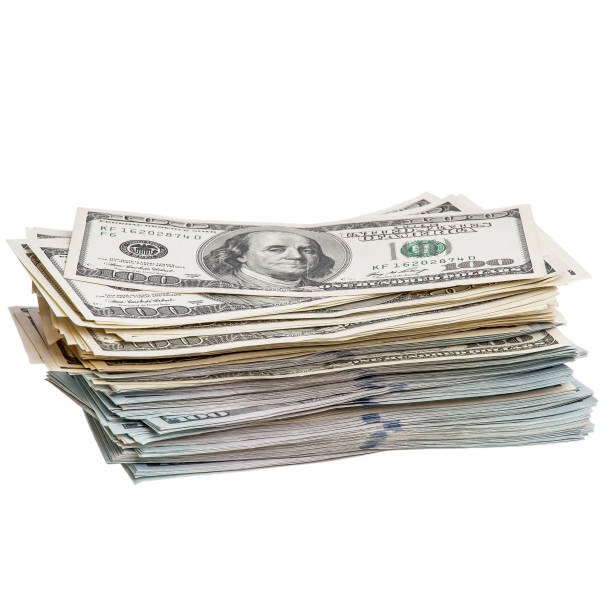 istock A bundle of one hundred dollar bills on a white background. Isolated. 1145964459