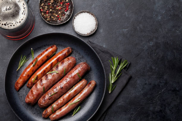 istock Grilled sausages and beer 1145965805