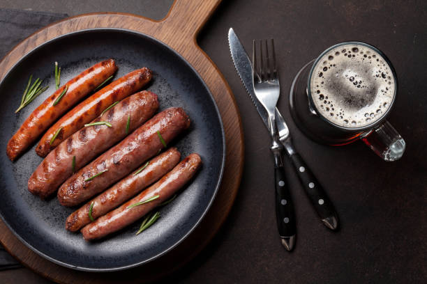 istock Grilled sausages and beer 1145965904
