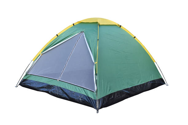istock Green color dome tent isolated on white background. 1145969146