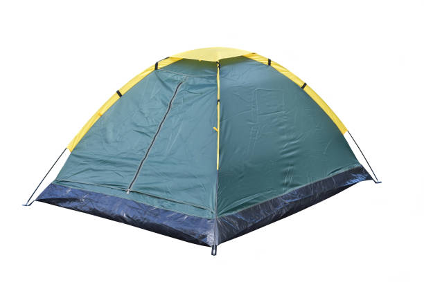 istock Dark green color dome tent isolated on white background. 1145969148