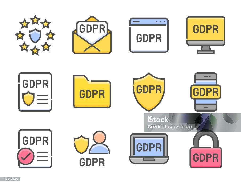 Gdpr 一般資料保護法規集 省略圖示向量圖形及更多一般資料保護規範圖片 - 一般資料保護規範, 保安, 可使用的 - iStock