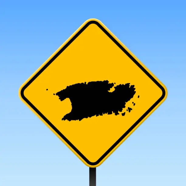 Vector illustration of Vis map on road sign.