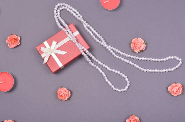 istock Decorative pink flowers composition, minimal background. Flat lay 1145977734