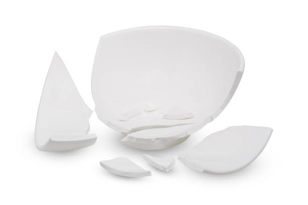 Broken Bowl Broken Bowl isolated on white background, with clipping path. prison meal stock pictures, royalty-free photos & images