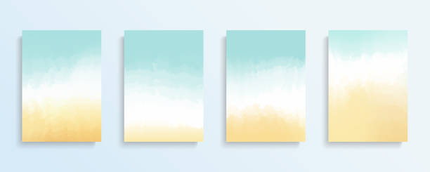 Summer beach backgrounds set. Color gradient patterns. Templates set for brochures, posters, banners and cards. Summer beach backgrounds set. Color gradient patterns. Templates set for brochures, posters, banners and cards. Vector illustration. beach stock illustrations
