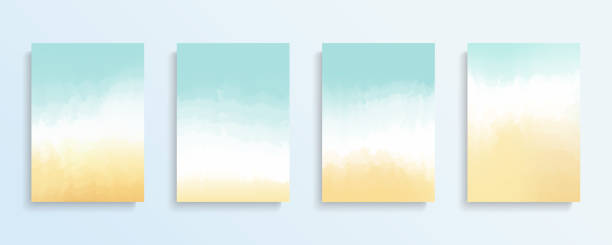 Summer beach backgrounds set. Color gradient patterns. Templates set for brochures, posters, banners and cards. Summer beach backgrounds set. Color gradient patterns. Templates set for brochures, posters, banners and cards. Vector illustration. beach wallpaper stock illustrations