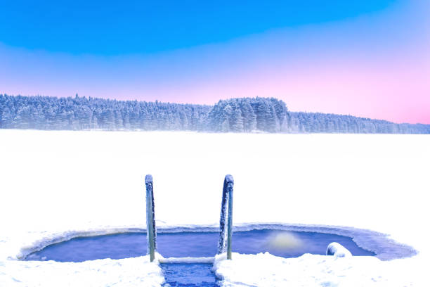 istock Ice swimming place from Kuhmo, Finland. 1145985991