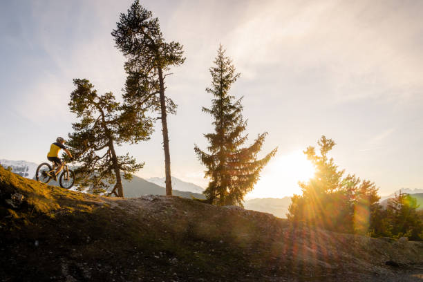 istock Switzerland mountain biking sunset landscape 1145986721