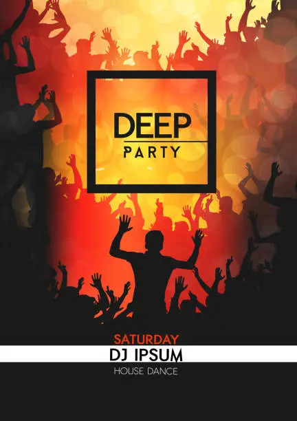 Vector illustration of Deep party crowd poster design