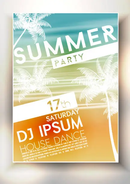 Vector illustration of Summer party poster design
