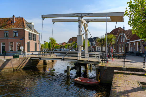 Hasselt street view in Overijssel, Netherlands during a beautiful spring day in the old Hanseatic League city.