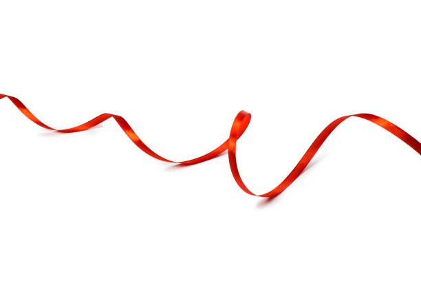 istock Red satin ribbon isolated on white backgroung 1145991912