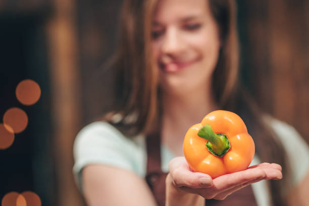 istock Attractive girl with a pepper 1145991933