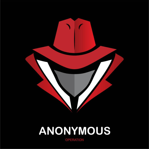 anonymous, silent operation, hacker, anti hacker. - ilustração de arte vetorial