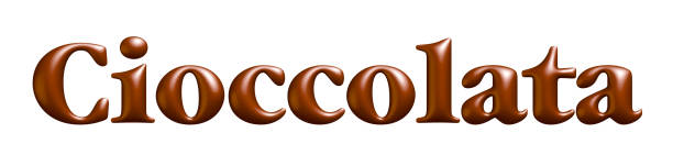 istock 3d lettering, cioccolata, italian Word for chocolate, design, poster and packaging, 3d rendering illustration 1145996782