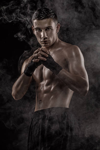 istock Multi-ethnic fight sport athlete shadow boxing 1146001441
