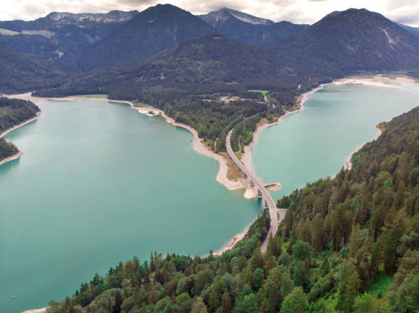 istock High Angle View Of Lake And Mountains 1146001574