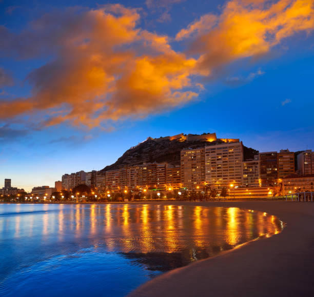 istock Alicante skyline at sunset from Postiguet 1146006763