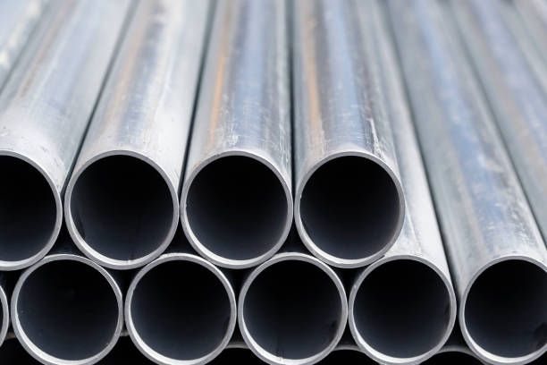 istock Stack of Steel pipes for construction work in the construction area 1146011459