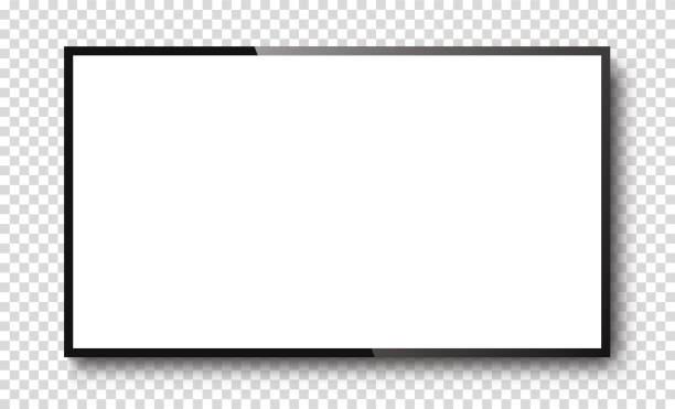ilustrações, clipart, desenhos animados e ícones de tela realística da tevê em um baskgound isolado. 3d em branco conduziu o monitor-vetor stock. - tela do dispositivo