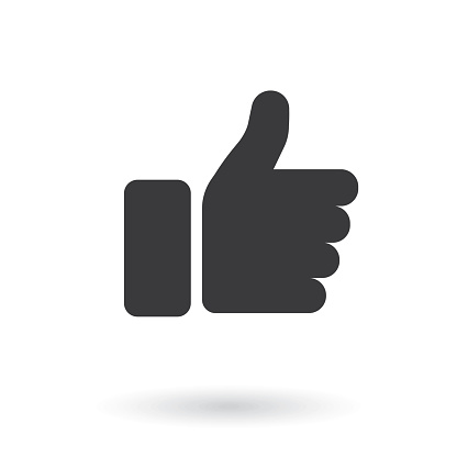 Hand Thumb Up icon. Flat style - stock vector.