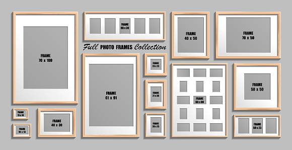 charme Oordeel jury Vector Set Of Wooden Picture Frames With White Passepartout Stock  Illustration - Download Image Now - iStock