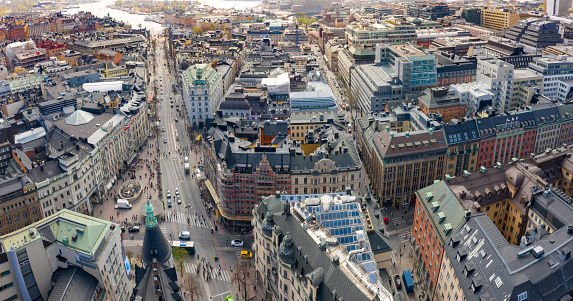 Stureplan, Stockholm city seen from above