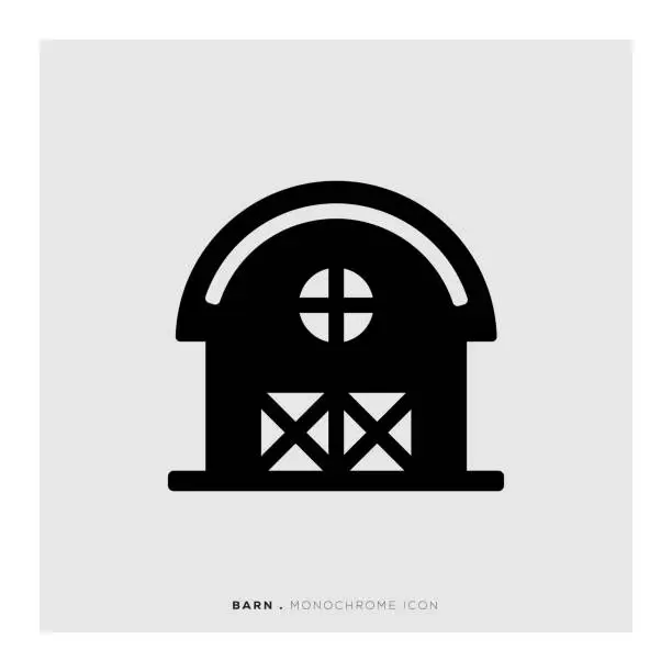 Vector illustration of Barn Monochrome Icon