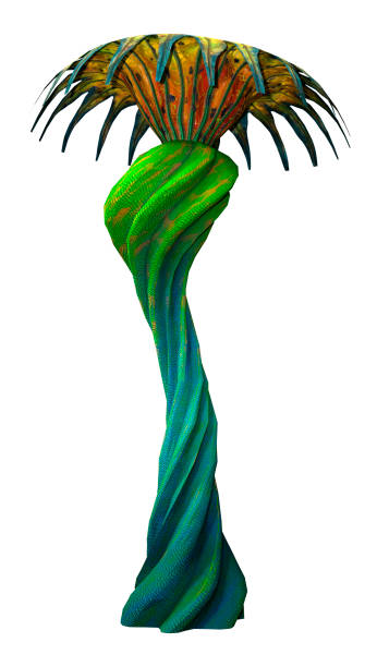 istock 3D illustration fantasy alien plant on white 1146028312