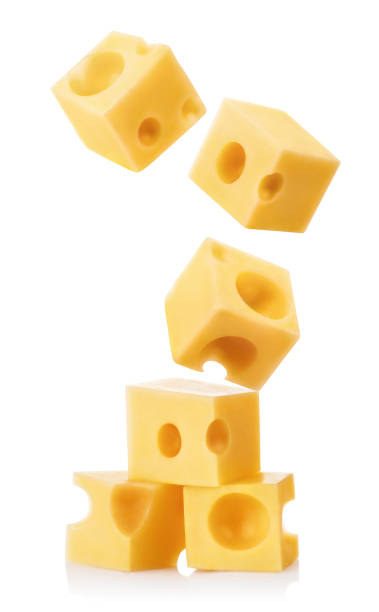 istock Pieces of cheese on white 1146028720