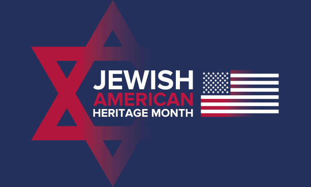 유대인의 미국 문화 유산의 달. 5 월에 축 하. 미국에서의 유대인 성과와 미국의 공헌에 대 한 연례 인정. 포스터, 카드, 배너 및 배경. 벡터 일러스트 - judaism stock illustrations