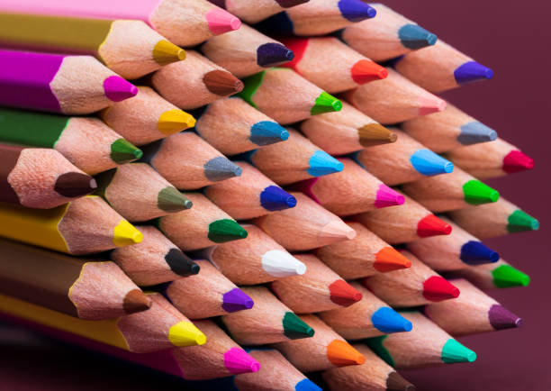 istock Close Up of Multi-Coloured Pencil Tips 1146033533