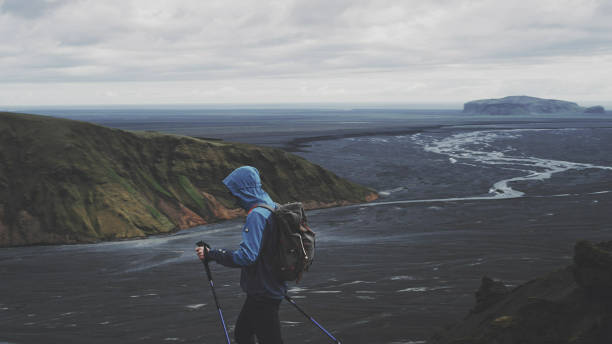 istock Nordic walking in volcanic landscape 1146034652