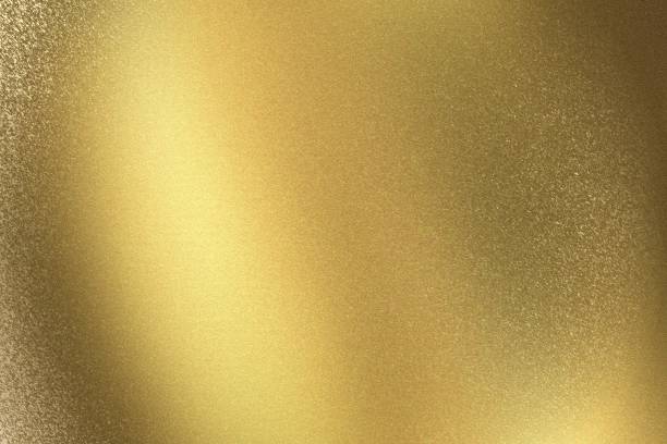 istock Brushed golden wave metal sheet, abstract texture background 1146034857