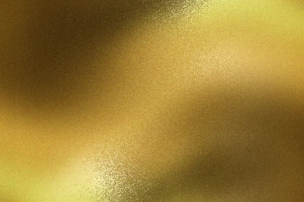 istock Brushed golden wave metal wall, abstract texture background 1146034863