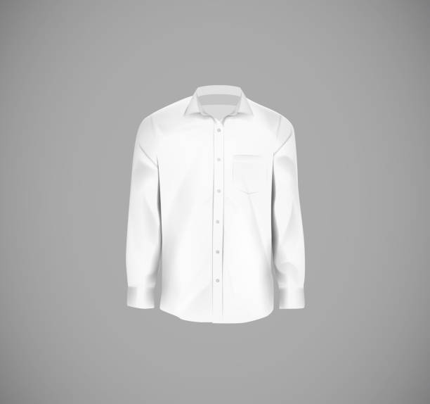 istock White color formal shirt. Blank dress shirt with buttons. 1146035895