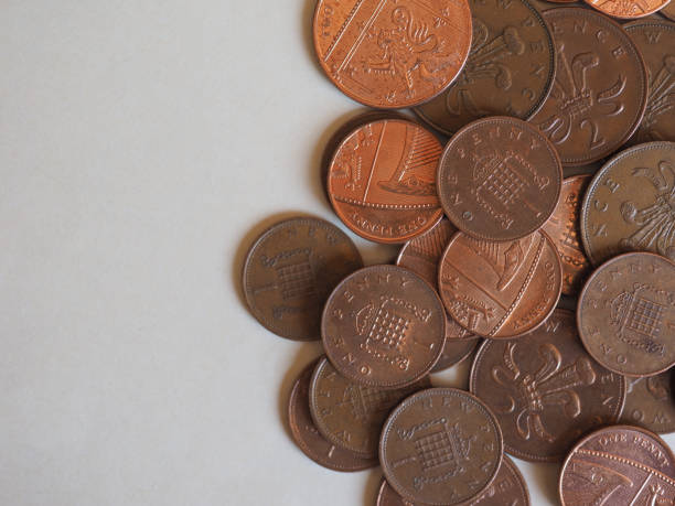 istock Penny and Pence coins, United Kingdom 1146037947