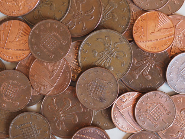 istock Penny and Pence coins, United Kingdom 1146038036