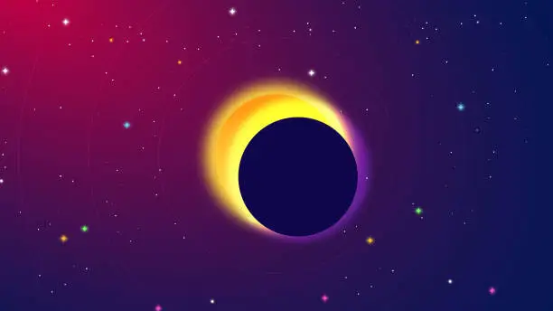 Vector illustration of Solar and Lunar Eclipse Background