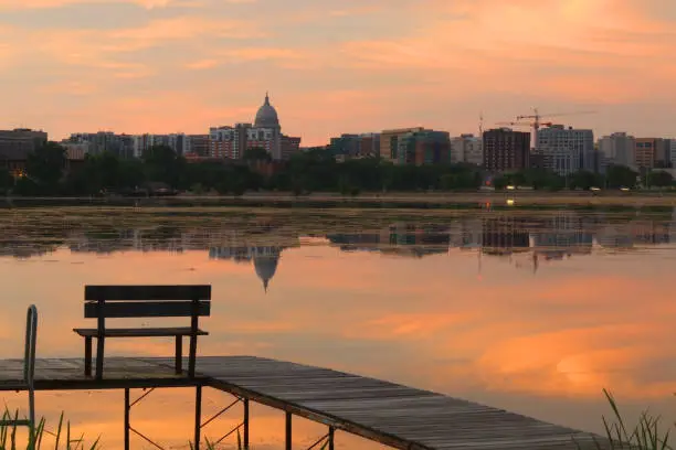 Photo of Beautiful after sunset cityscape.