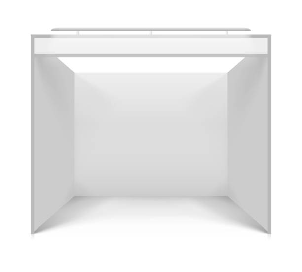 Blank white trade stand vector art illustration