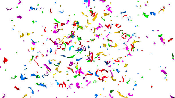 istock Colorful Confetti On white Background. Celebration & Party backdrop 1146044141