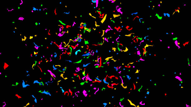 istock Colorful Confetti On black Background. Celebration & Party backgrop 1146044142