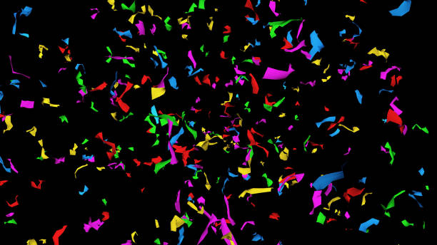 istock Colorful Confetti On black Background. Celebration & Party backgrop 1146044165