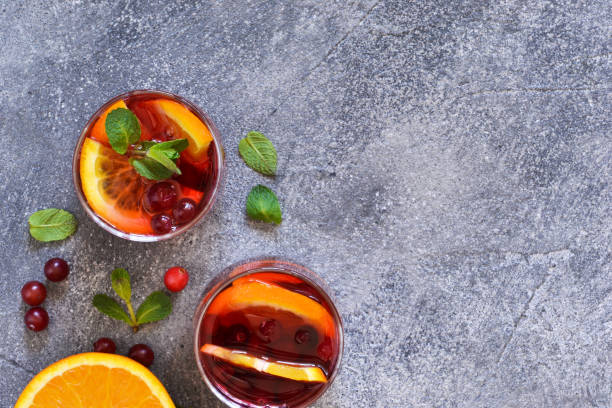 istock Hot cranberry tea with orange, mint and spices. 1146044402