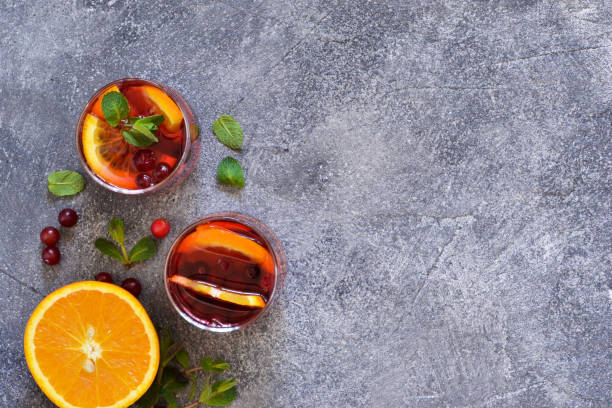 istock Hot cranberry tea with orange, mint and spices. 1146044470