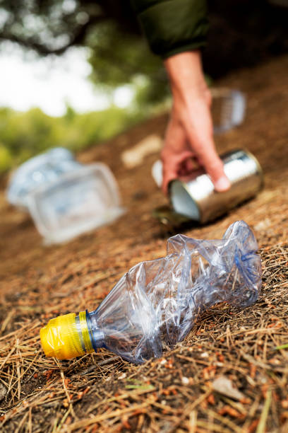 istock man collecting garbage on the forest 1146045993
